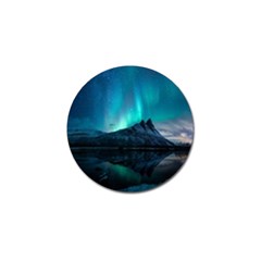 Aurora Borealis Mountain Reflection Golf Ball Marker by Grandong