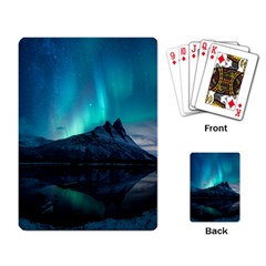 Aurora Borealis Mountain Reflection Playing Cards Single Design (rectangle) by Grandong