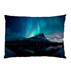 Aurora Borealis Mountain Reflection Pillow Case by Grandong