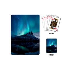 Aurora Borealis Mountain Reflection Playing Cards Single Design (mini)