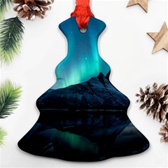 Aurora Borealis Mountain Reflection Christmas Tree Ornament (two Sides) by Grandong