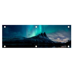 Aurora Borealis Mountain Reflection Banner And Sign 6  X 2  by Grandong