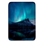 Aurora Borealis Mountain Reflection Rectangular Glass Fridge Magnet (4 pack) Front