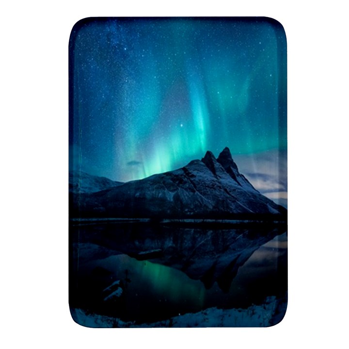 Aurora Borealis Mountain Reflection Rectangular Glass Fridge Magnet (4 pack)