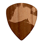 Aurora Borealis Mountain Reflection Guitar Shape Wood Guitar Pick Holder Case And Picks Set Pick