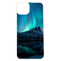 Aurora Borealis Mountain Reflection Iphone 15 Pro Tpu Uv Print Case by Grandong