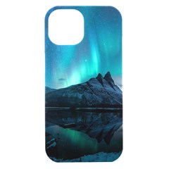 Aurora Borealis Mountain Reflection Iphone 15 Black Uv Print Pc Hardshell Case