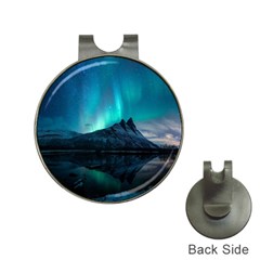 Aurora Borealis Mountain Reflection Hat Clips With Golf Markers by Grandong