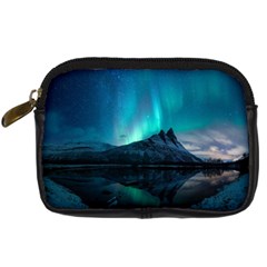 Aurora Borealis Mountain Reflection Digital Camera Leather Case by Grandong