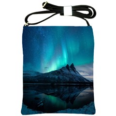 Aurora Borealis Mountain Reflection Shoulder Sling Bag by Grandong