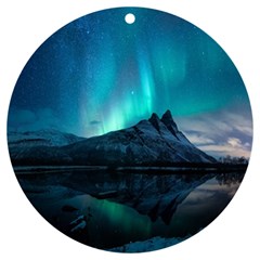 Aurora Borealis Mountain Reflection Uv Print Acrylic Ornament Round