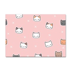 Cute Cat Cartoon Doodle Seamless Pink Pattern Sticker A4 (100 Pack) by Grandong