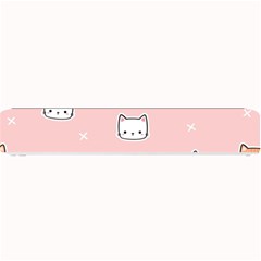 Cute Cat Cartoon Doodle Seamless Pink Pattern Small Bar Mat by Grandong