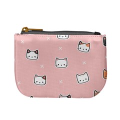 Cute Cat Cartoon Doodle Seamless Pink Pattern Mini Coin Purse by Grandong