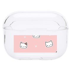 Cute Cat Cartoon Doodle Seamless Pink Pattern Hard Pc Airpods Pro Case by Grandong