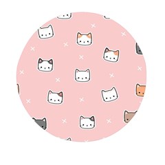 Cute Cat Cartoon Doodle Seamless Pink Pattern Mini Round Pill Box (pack Of 3) by Grandong