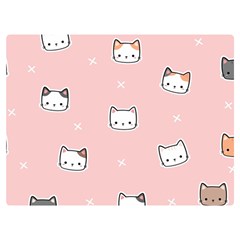 Cute Cat Cartoon Doodle Seamless Pink Pattern Two Sides Premium Plush Fleece Blanket (baby Size) by Grandong