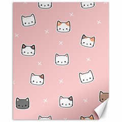 Cute Cat Cartoon Doodle Seamless Pink Pattern Canvas 16  X 20  by Grandong