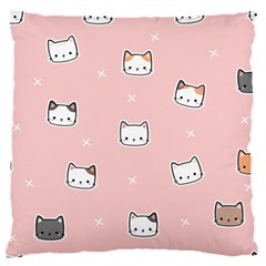 Cute Cat Cartoon Doodle Seamless Pink Pattern 16  Baby Flannel Cushion Case (two Sides) by Grandong