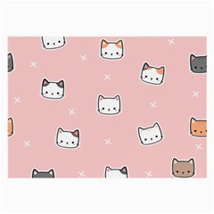 Cute Cat Cartoon Doodle Seamless Pink Pattern Large Glasses Cloth (2 Sides) by Grandong