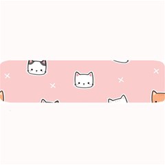 Cute Cat Cartoon Doodle Seamless Pink Pattern Large Bar Mat by Grandong