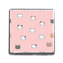 Cute Cat Cartoon Doodle Seamless Pink Pattern Memory Card Reader (square 5 Slot) by Grandong