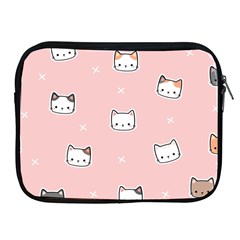 Cute Cat Cartoon Doodle Seamless Pink Pattern Apple Ipad 2/3/4 Zipper Cases by Grandong