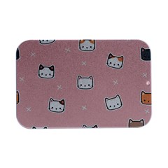 Cute Cat Cartoon Doodle Seamless Pink Pattern Open Lid Metal Box (silver)   by Grandong