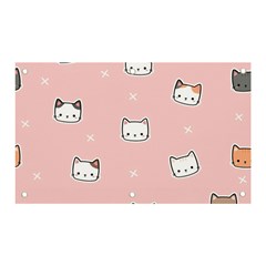 Cute Cat Cartoon Doodle Seamless Pink Pattern Banner And Sign 5  X 3  by Grandong