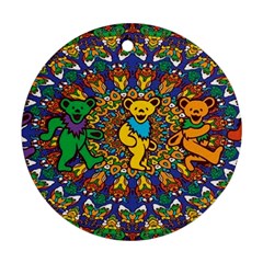 Dead Dancing Bears Grateful Dead Pattern Ornament (round)