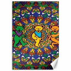 Dead Dancing Bears Grateful Dead Pattern Canvas 12  X 18  by Grandong