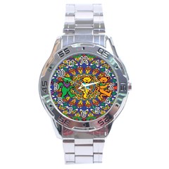 Dead Dancing Bears Grateful Dead Pattern Stainless Steel Analogue Watch