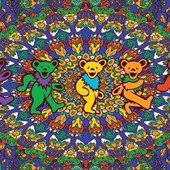 Dead Dancing Bears Grateful Dead Pattern Play Mat (square) by Grandong