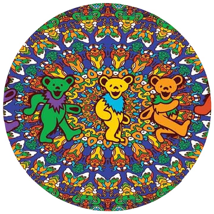 Dead Dancing Bears Grateful Dead Pattern Wooden Puzzle Round