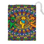 Dead Dancing Bears Grateful Dead Pattern Drawstring Pouch (4XL) Front