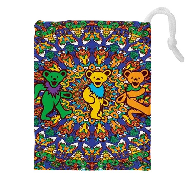 Dead Dancing Bears Grateful Dead Pattern Drawstring Pouch (4XL)