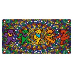 Dead Dancing Bears Grateful Dead Pattern Banner And Sign 6  X 3  by Grandong