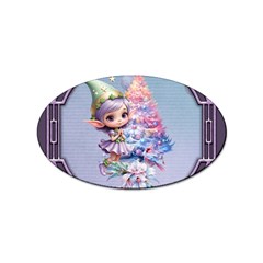 Christmas Elf Sticker (oval) by FantasyArt