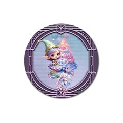 Christmas Elf Magnet 3  (round) by FantasyArt