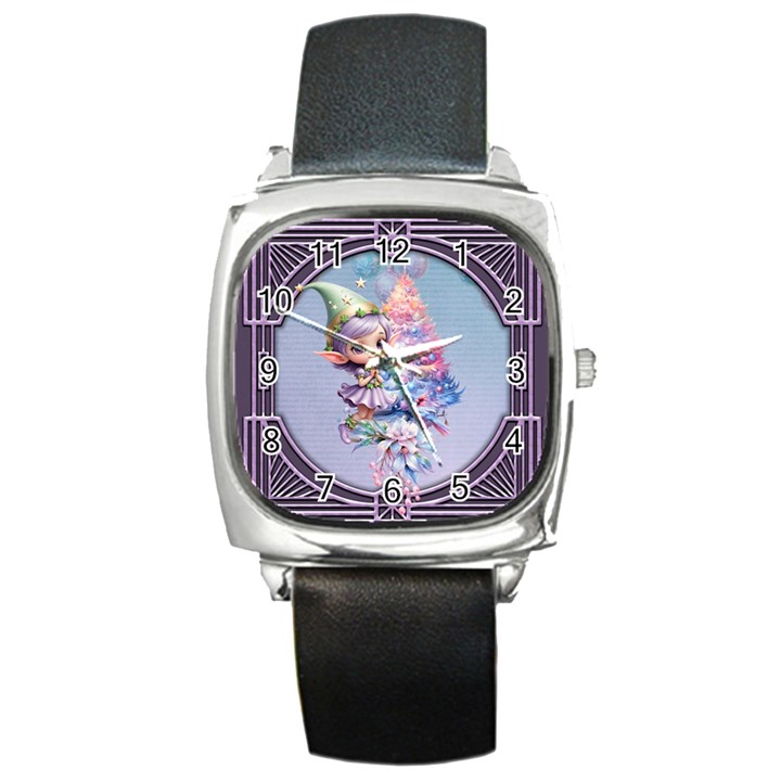 Christmas elf Square Metal Watch