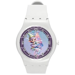 Christmas Elf Round Plastic Sport Watch (m) by FantasyArt