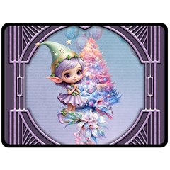 Christmas Elf Two Sides Fleece Blanket (large) by FantasyArt