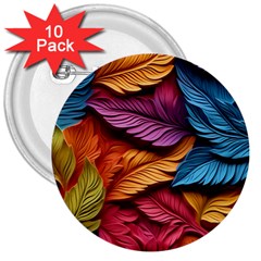 Autumn 3  Buttons (10 Pack)  by zappwaits