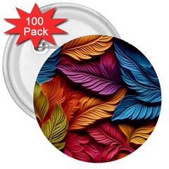 Autumn 3  Buttons (100 Pack)  by zappwaits