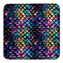 Rainbow Scales Square Glass Fridge Magnet (4 pack)