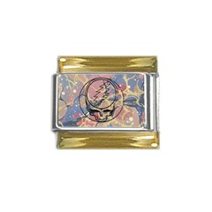 Grateful Dead Artsy Gold Trim Italian Charm (9mm) by Bedest