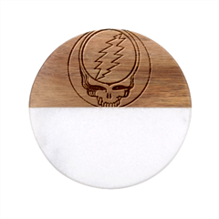 Grateful Dead Artsy Classic Marble Wood Coaster (round)  by Bedest