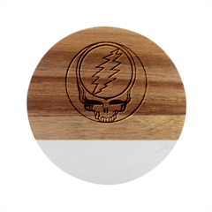 Grateful Dead Artsy Marble Wood Coaster (round) by Bedest