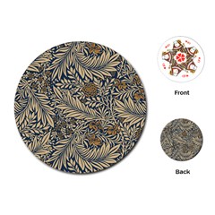 Brown Vintage Background Vintage Floral Pattern Playing Cards Single Design (round)