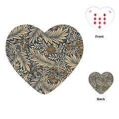 Brown Vintage Background Vintage Floral Pattern Playing Cards Single Design (heart)